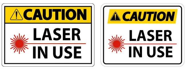 Caution Laser Use Symbol Sign White Background — Stock Vector