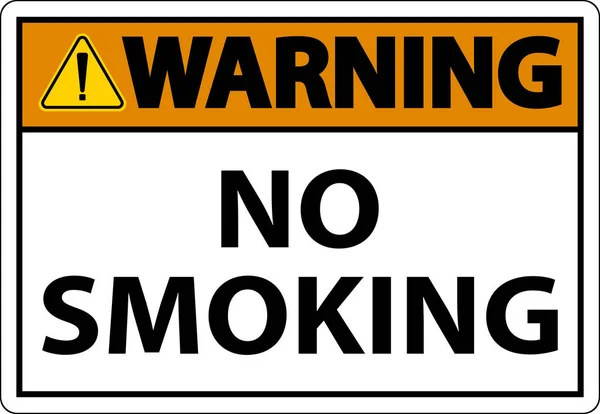 Avviso Smoking Simbolo Segno Sfondo Bianco — Vettoriale Stock