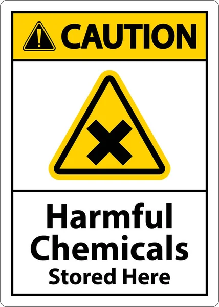 Vorsicht Schädliche Chemikalien Auf Weißem Hintergrund — Stockvektor