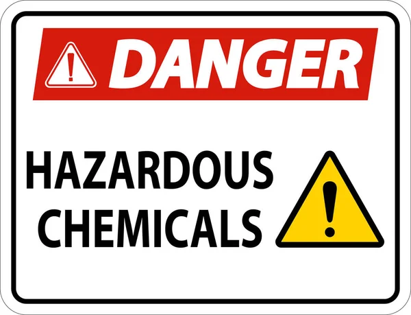 Perigo Perigoso Produtos Químicos Assinar Fundo Branco — Vetor de Stock