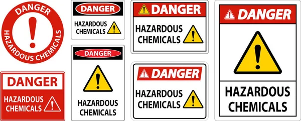 Pericolo Sostanze Chimiche Pericolose Segno Sfondo Bianco — Vettoriale Stock