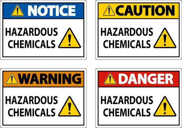 Niebezpieczne Chemikalia Znak Białym Tle — Wektor stockowy