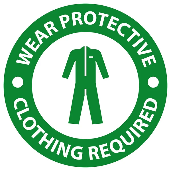 Sécurité Abord Porter Des Vêtements Protection Signe Sur Fond Blanc — Image vectorielle