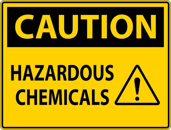 Precaución Peligrosos Productos Químicos Sign White Background — Vector de stock