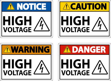 Beyaz Arkaplanda Tehlike Yüksek Voltaj İşareti