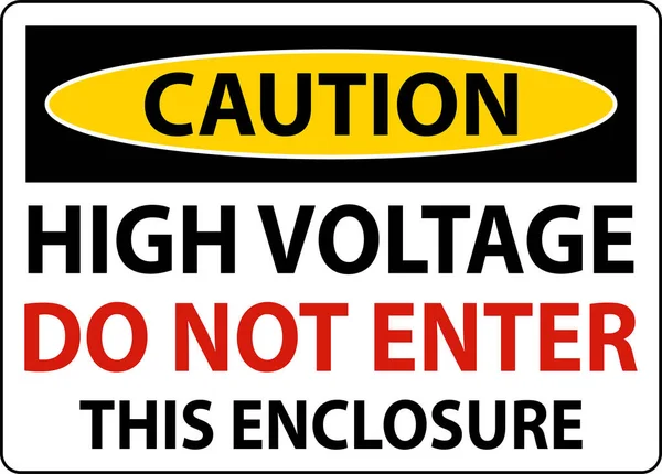 Voorzichtigheid Hoge Voltage Niet Invoeren Behuizingsbord — Stockvector