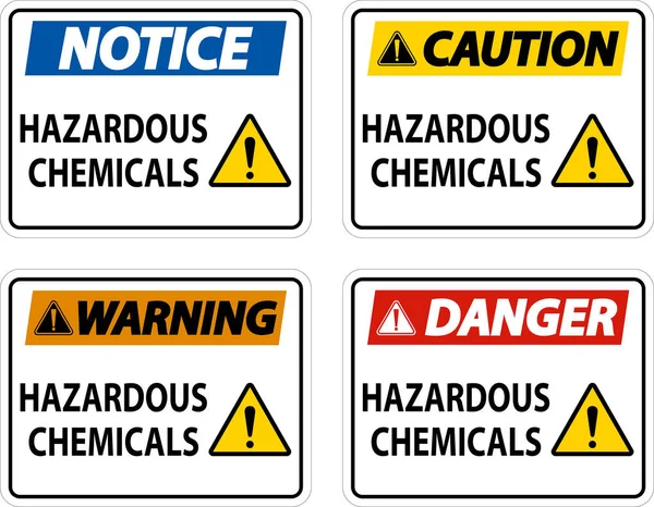Επικίνδυνα Χημικά Υπογράφουν Λευκό Φόντο — Διανυσματικό Αρχείο