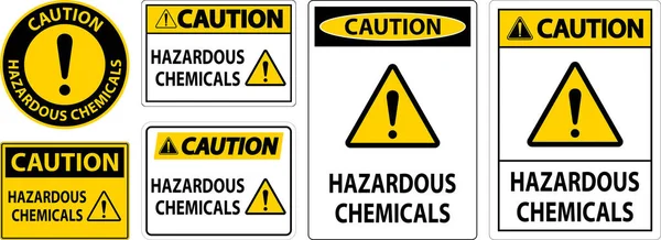 Precaución Peligrosos Productos Químicos Sign White Background — Vector de stock