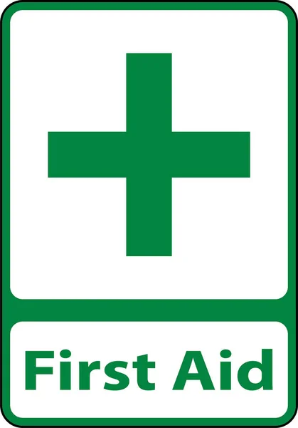 First Aid Station Sign White Background — Stock Vector