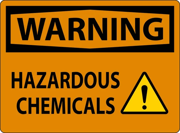 Warning Hazardous Chemicals Sign White Background — Stock Vector