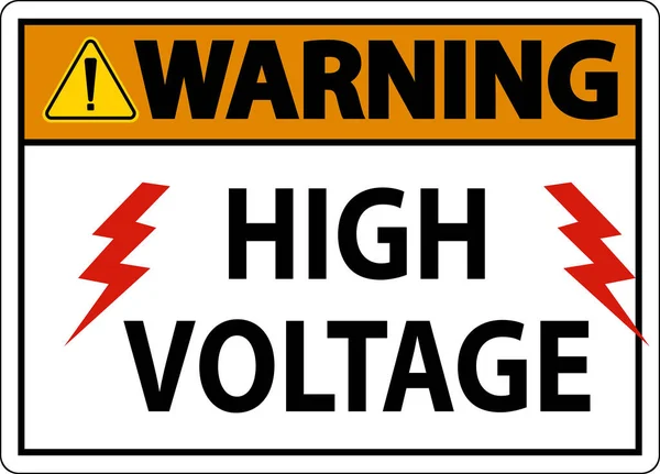 Waarschuwing High Voltage Sign White Achtergrond — Stockvector