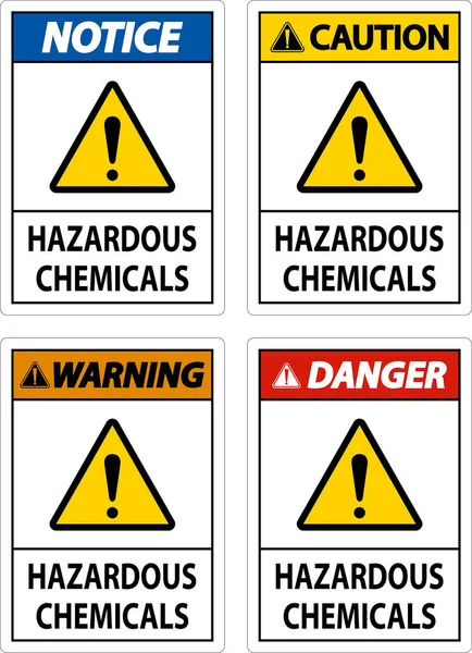 Hazardous Chemicals Sign White Background — Stock Vector