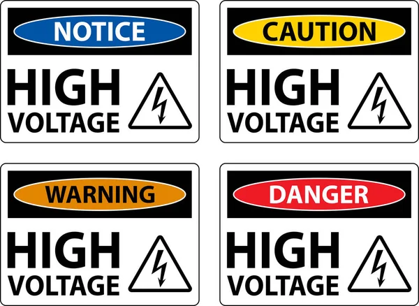Sinal Alta Tensão Perigo Fundo Branco —  Vetores de Stock