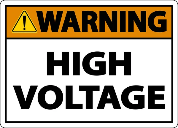 Waarschuwing High Voltage Sign White Achtergrond — Stockvector