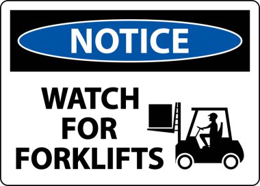 Forklift için uyarı saati Beyaz Arkaplanda İmza