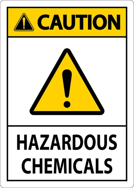 Precaución Peligrosos Productos Químicos Sign White Background — Vector de stock