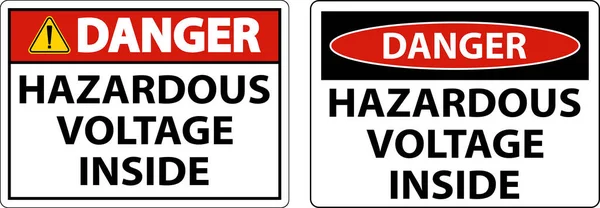 Danger Hazardous Voltage Signon White Background — Stock Vector