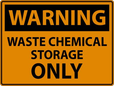 Atık Kimyasal Depolama Sadece Beyaz Arkaplanda Uyarı