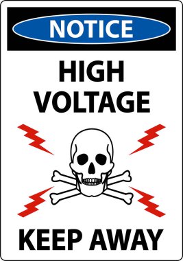 Dikkat Yüksek Voltaj Uzak Kal İşareti Beyaz Arkaplanda
