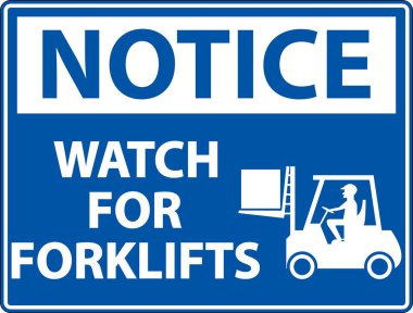 Forklift için uyarı saati Beyaz Arkaplanda İmza