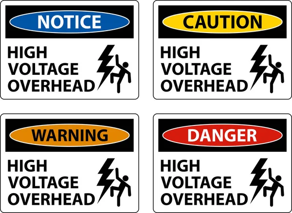 Beyaz Arkaplanda Tehlike Yüksek Voltaj Şareti — Stok Vektör