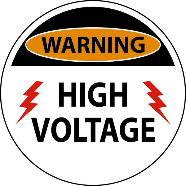 高電圧フロアに警告白の背景にサイン — ストックベクタ