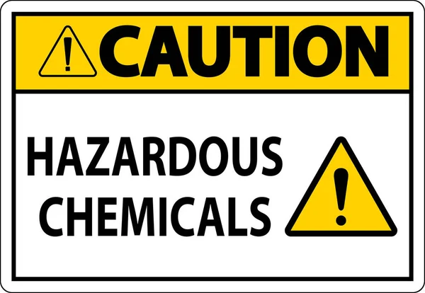 Precaución Peligrosos Productos Químicos Sign White Background — Vector de stock
