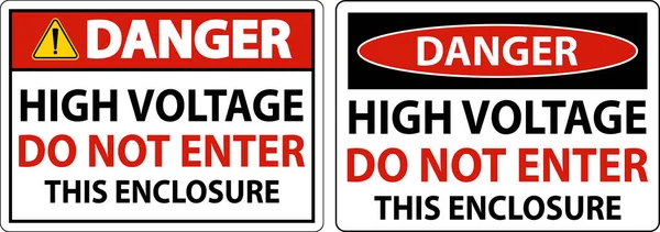 Danger Haute Tension Pas Entrer Dans Panneau Boîtier — Image vectorielle