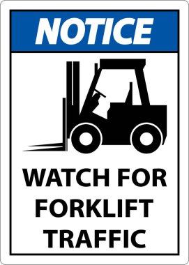 Beyaz Arkaplanda Forklift Trafik İşareti için 2 Yönlü İzleme Bildirisi