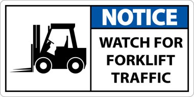 Beyaz Arkaplanda Forklift Trafik İşareti için 2 Yönlü İzleme Bildirisi