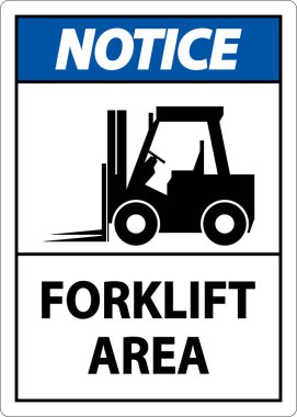 Beyaz Arkaplanda Çift Yönlü Forklift Alanı İşareti