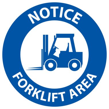 Beyaz Arkaplanda Çift Yönlü Forklift Alanı İşareti
