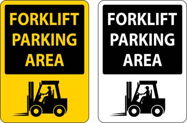 Beyaz Arkaplanda Forklift Park Alanı İşareti
