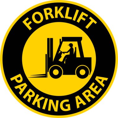 Beyaz Arkaplanda Forklift Park Alanı İşareti