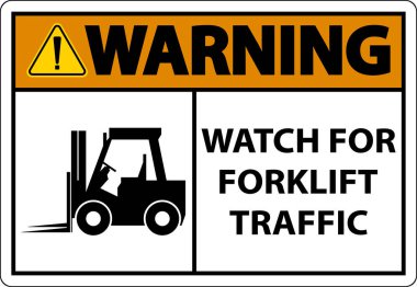 Beyaz Arkaplanda Forklift Trafik İşareti için 2- Yol İzleme Uyarısı