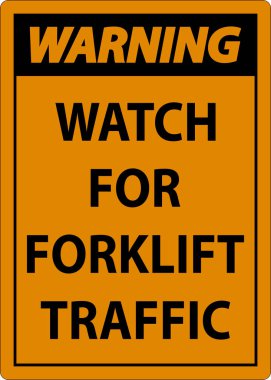 Beyaz Arkaplanda Forklift Trafik İşareti Uyarı Saati