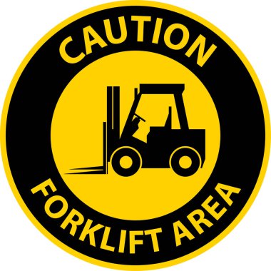 Beyaz Arkaplanda 2 Yönlü Dikkat Forklift Alanı İşareti