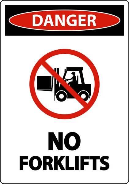 Danger Aucun Chariot Élévateur Signe Sur Fond Blanc — Image vectorielle