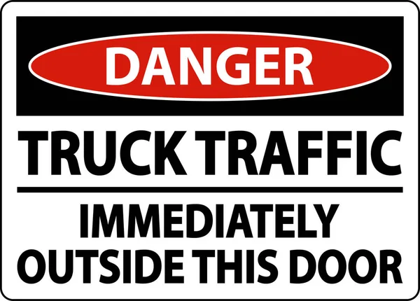 Danger Immediately Door Sign White Background — Stock Vector