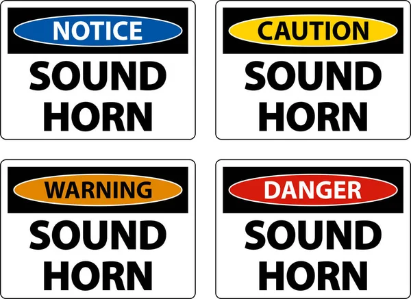 Set Sound Horn Sign Fehér Háttér — Stock Vector