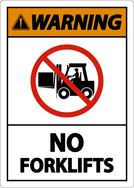 警告白色背景上没有叉车标志 — 图库矢量图片