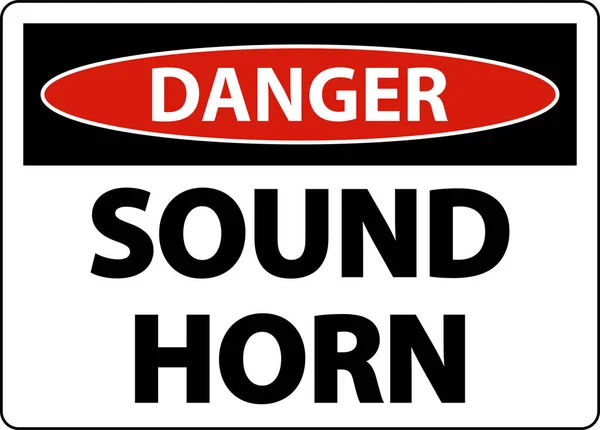 Veszély Sound Horn Sign Fehér Háttér — Stock Vector