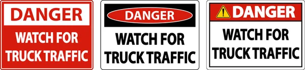 Montre Danger Pour Camion Panneau Signalisation Sur Fond Blanc — Image vectorielle
