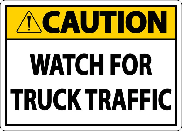 Attention Montre Pour Camion Panneau Signalisation Sur Fond Blanc — Image vectorielle