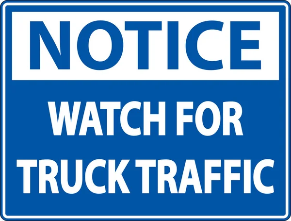 Hinweis Uhr Für Lkw Verkehrszeichen Auf Weißem Hintergrund — Stockvektor
