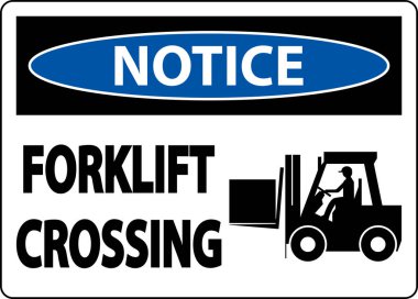 Beyaz Arkaplanda Forklift Geçiş İşareti