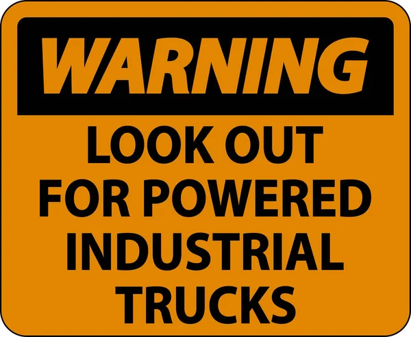 Warning Look Out Trucks Sign White Background — Stock Vector