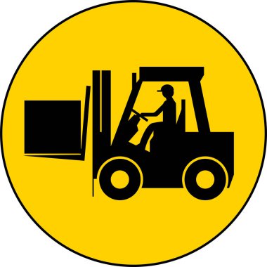 Beyaz Arkaplanda Forklift Kat İşareti