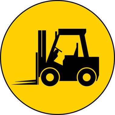 Beyaz Arkaplanda Forklift Kat İşareti