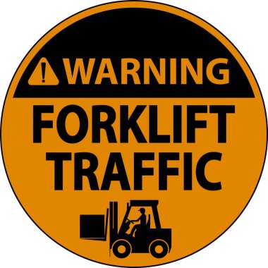 Beyaz Arkaplanda Forklift Uyarısı Trafik İşareti